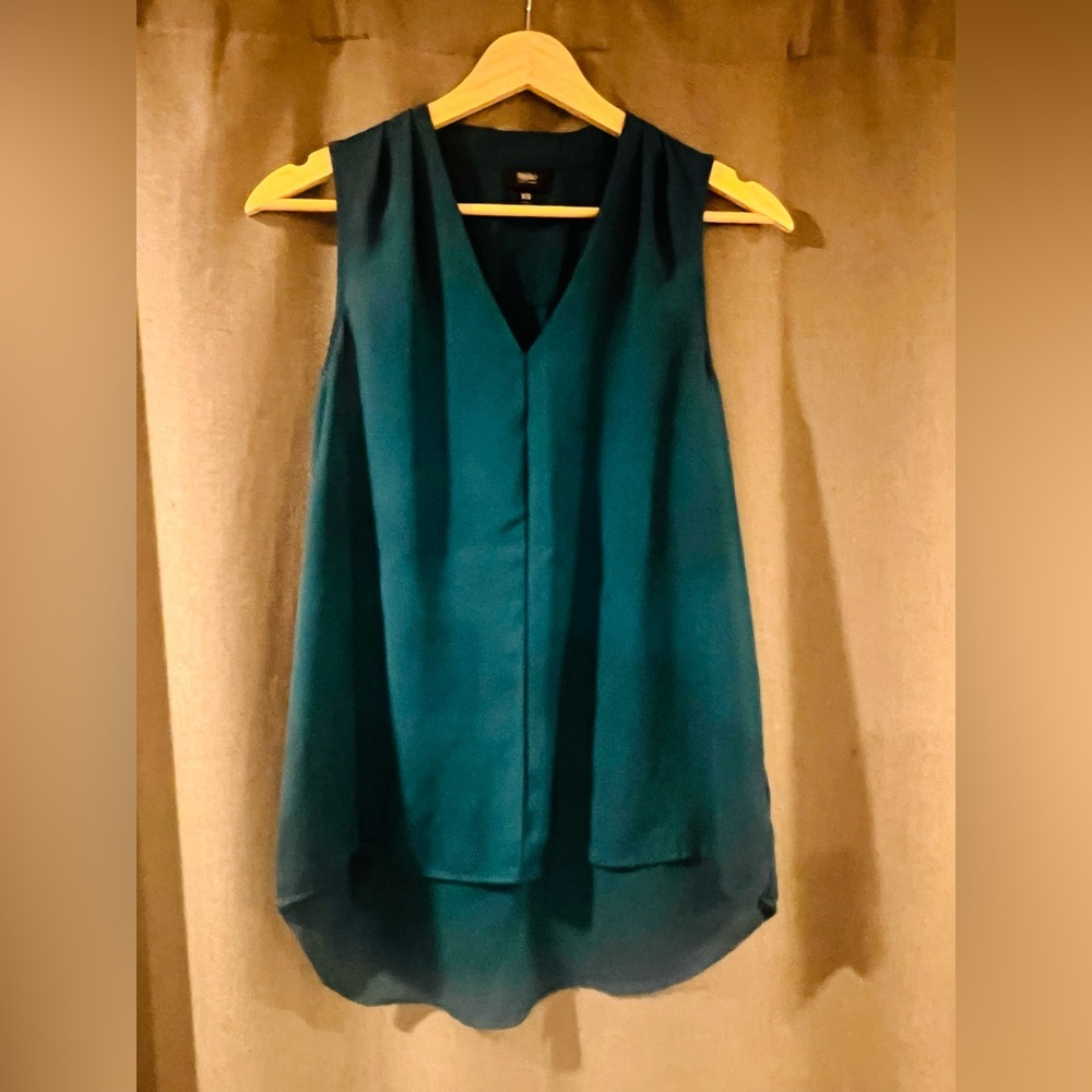 Mossimo Supply Co. Deep Teal V-Neck Blouse